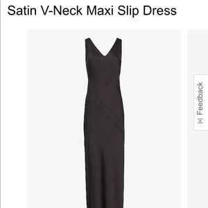 •NWT• Express Satin V Neck Maxi Slip Dress